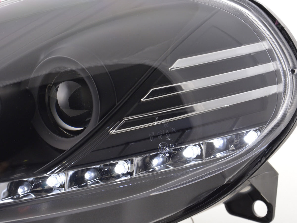 Scheinwerfer Set Daylight LED Tagfahrlicht Fiat Punto Evo 09-11 schwarz Scheinwerfer Set Daylight LED Tagfahrlicht Fiat Punto Evo 09-11 schwarz